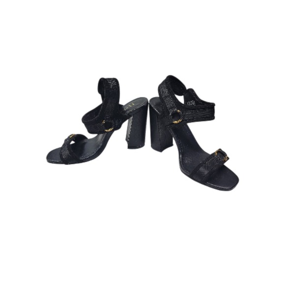 N by Nicole Miller Blankslate open-toe black block heel sandals 7.5 - Picture 5 of 10